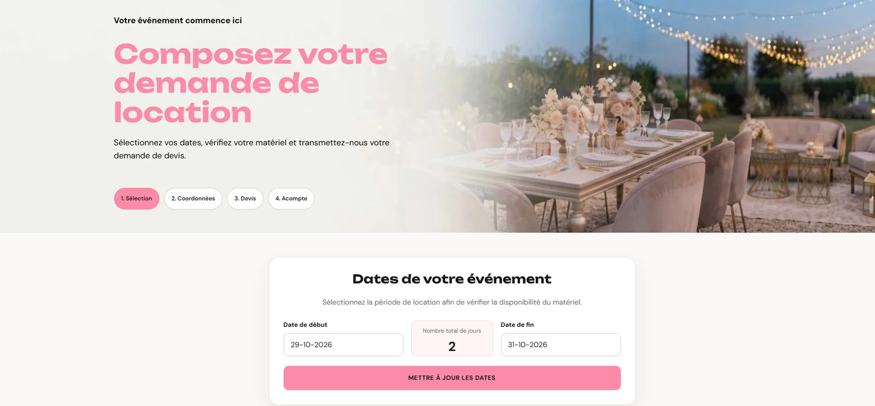 Lok’Anjoum — Workflow commercial · Location événementielle