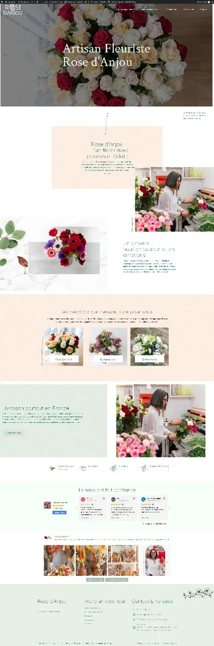 Version du site Rose d’Anjou réalisée par DEV EVOLUER